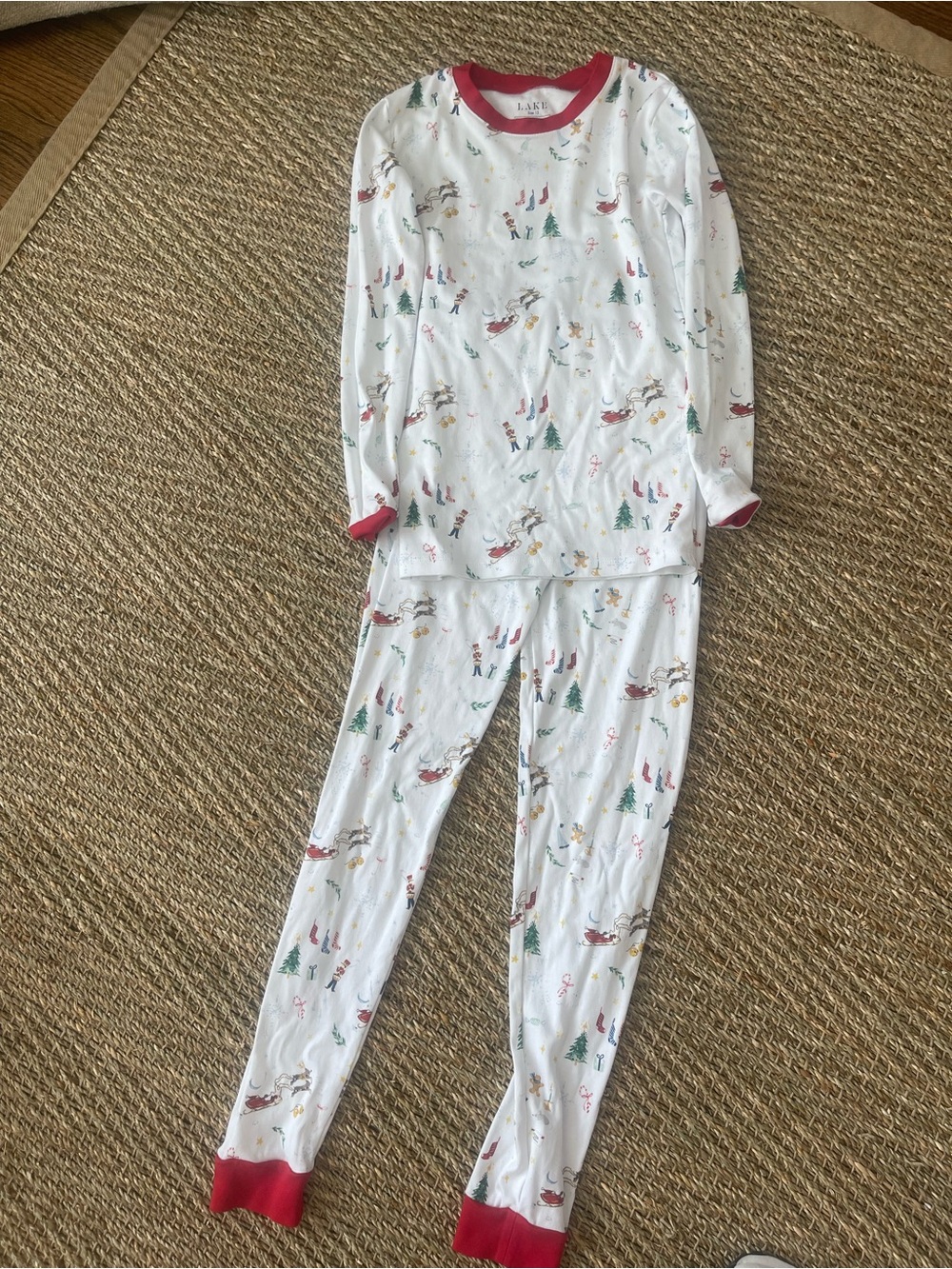 Lake Pajamas unisex kids pajama set in Christmas print
